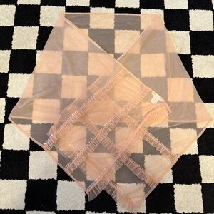 Betsey Johnson Sheer Salmon Wrap Scarf With Sequins